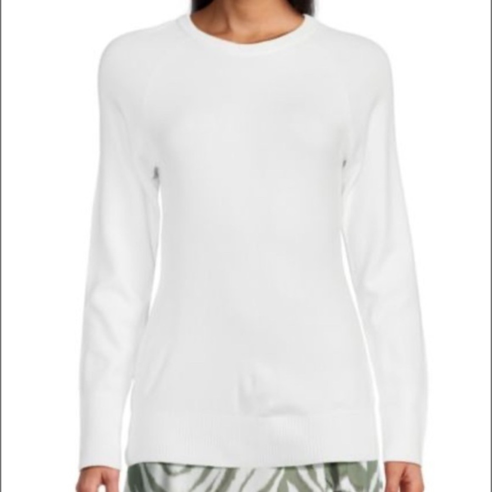 French Connection Babysoft Raglan Crew Small Women's White Sweater NWT